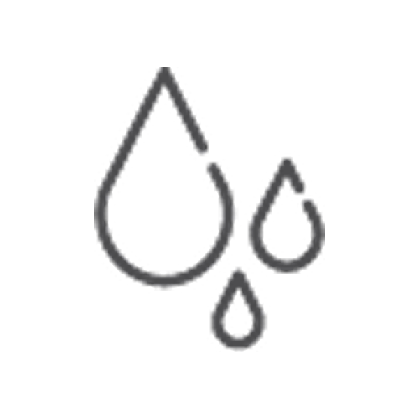 Three outline water droplets
