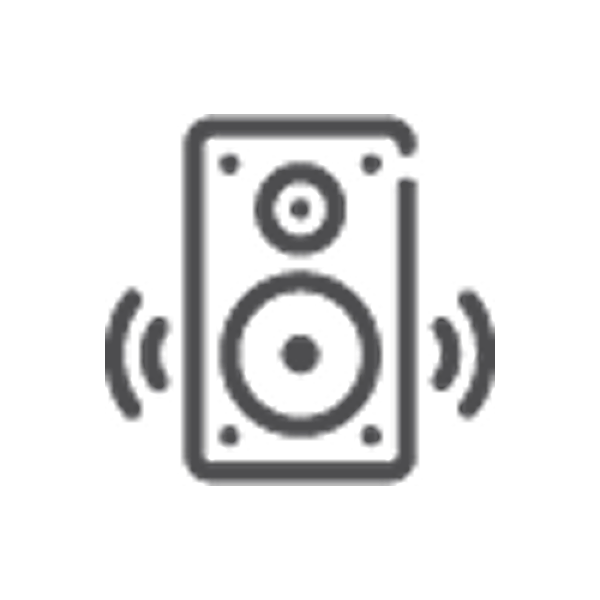 Speaker icon with sound waves