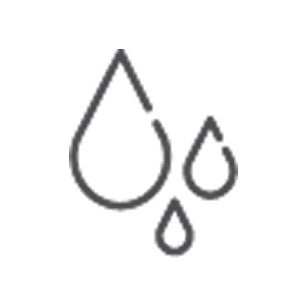 Three outline water droplets