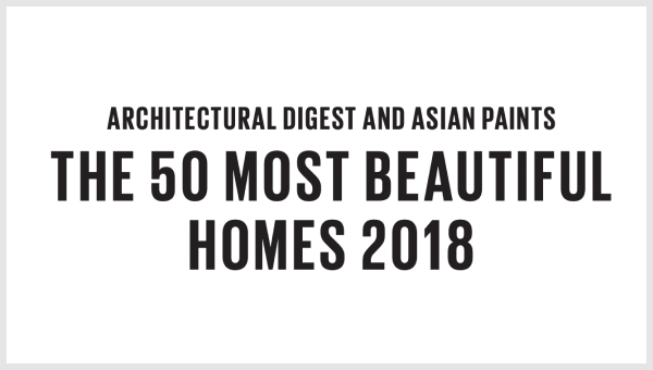 Text reading 'Architectural Digest and Asian Paints The 50 Most Beautiful Homes 2018'