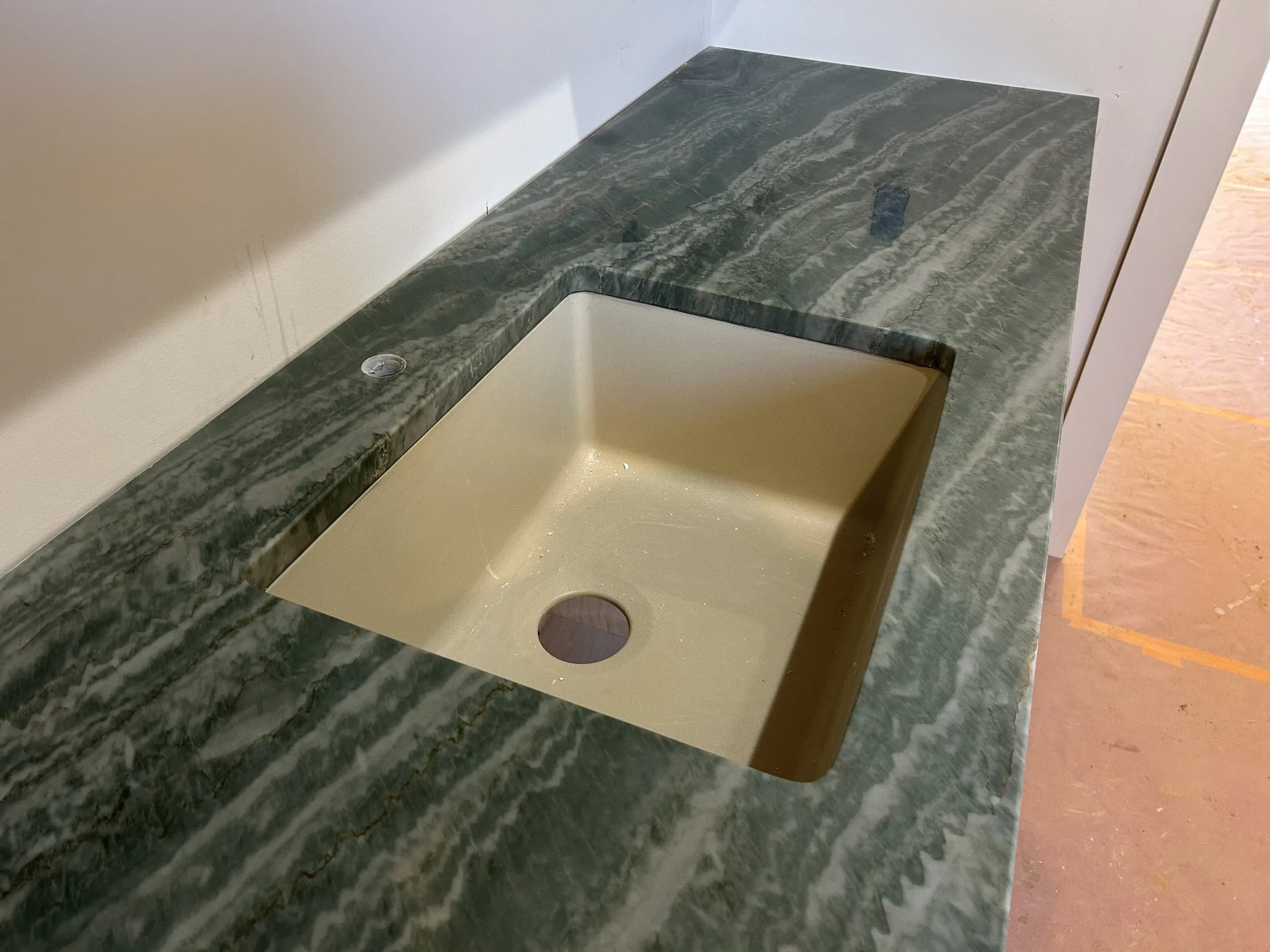 Quartzite counter at coffee bar area.