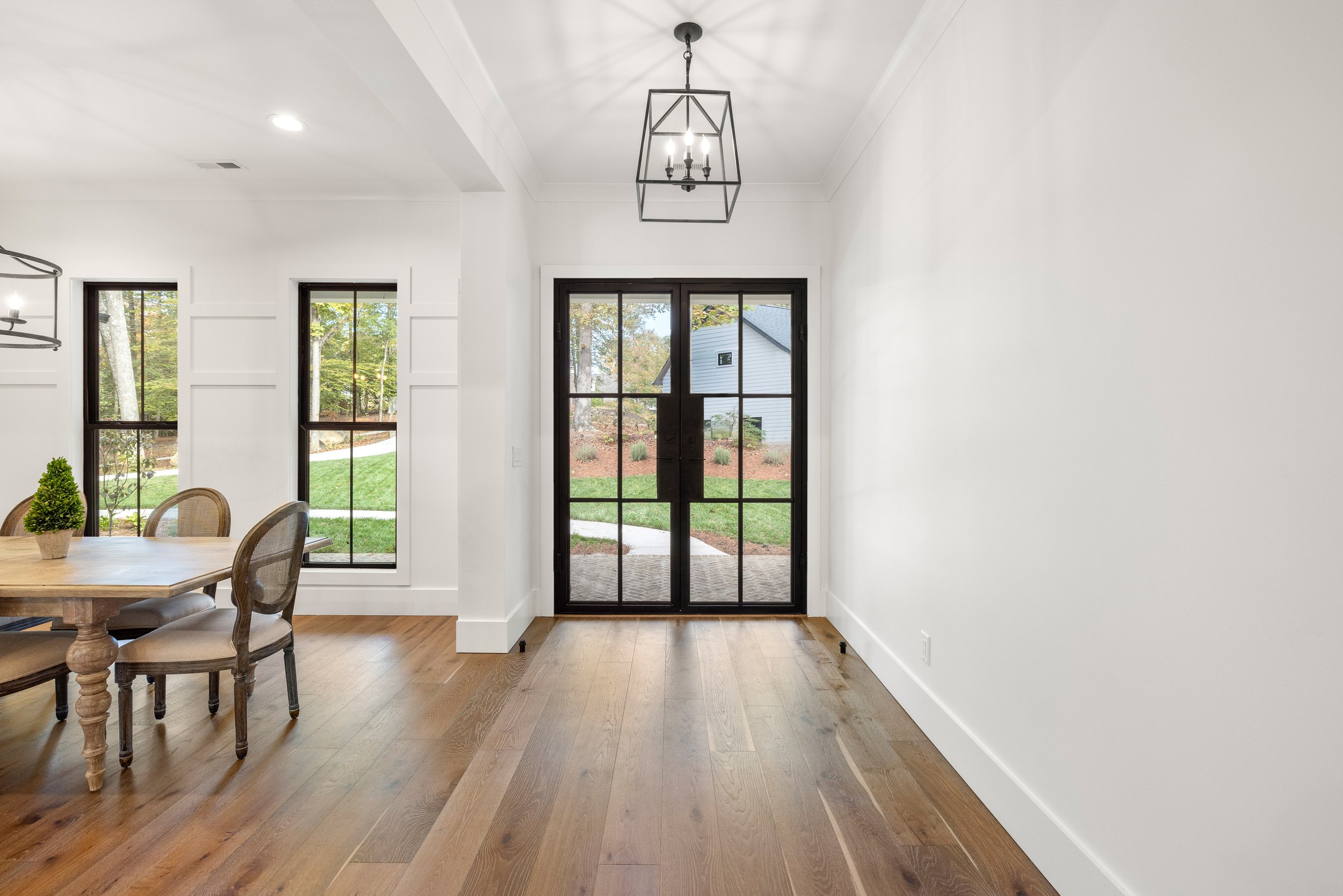 Interior shot of Black Diamond iron front entry door.