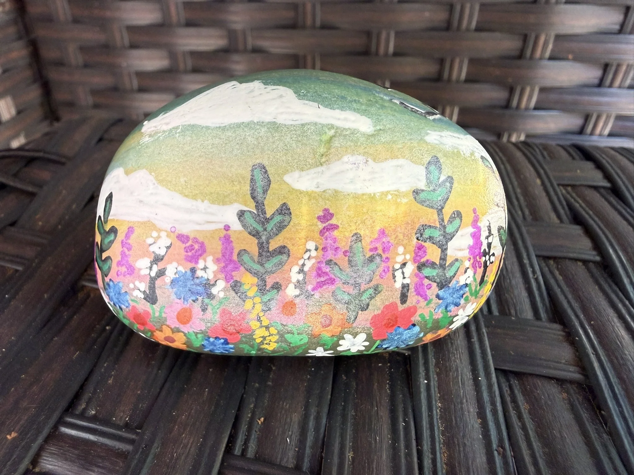 Kindness rock, flowers for Mom