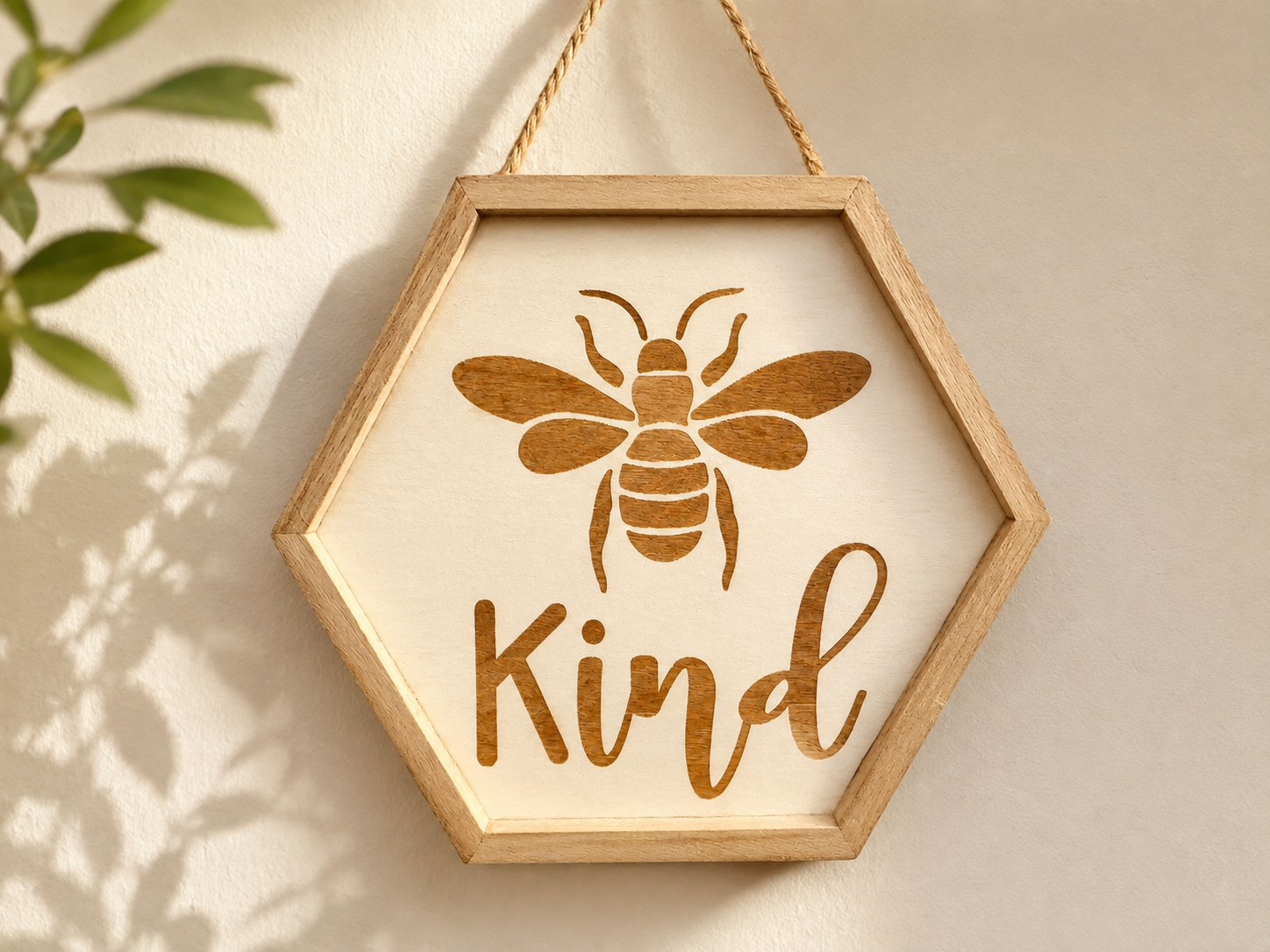 Hanging in the kitchen as a reminder to "bee" kind