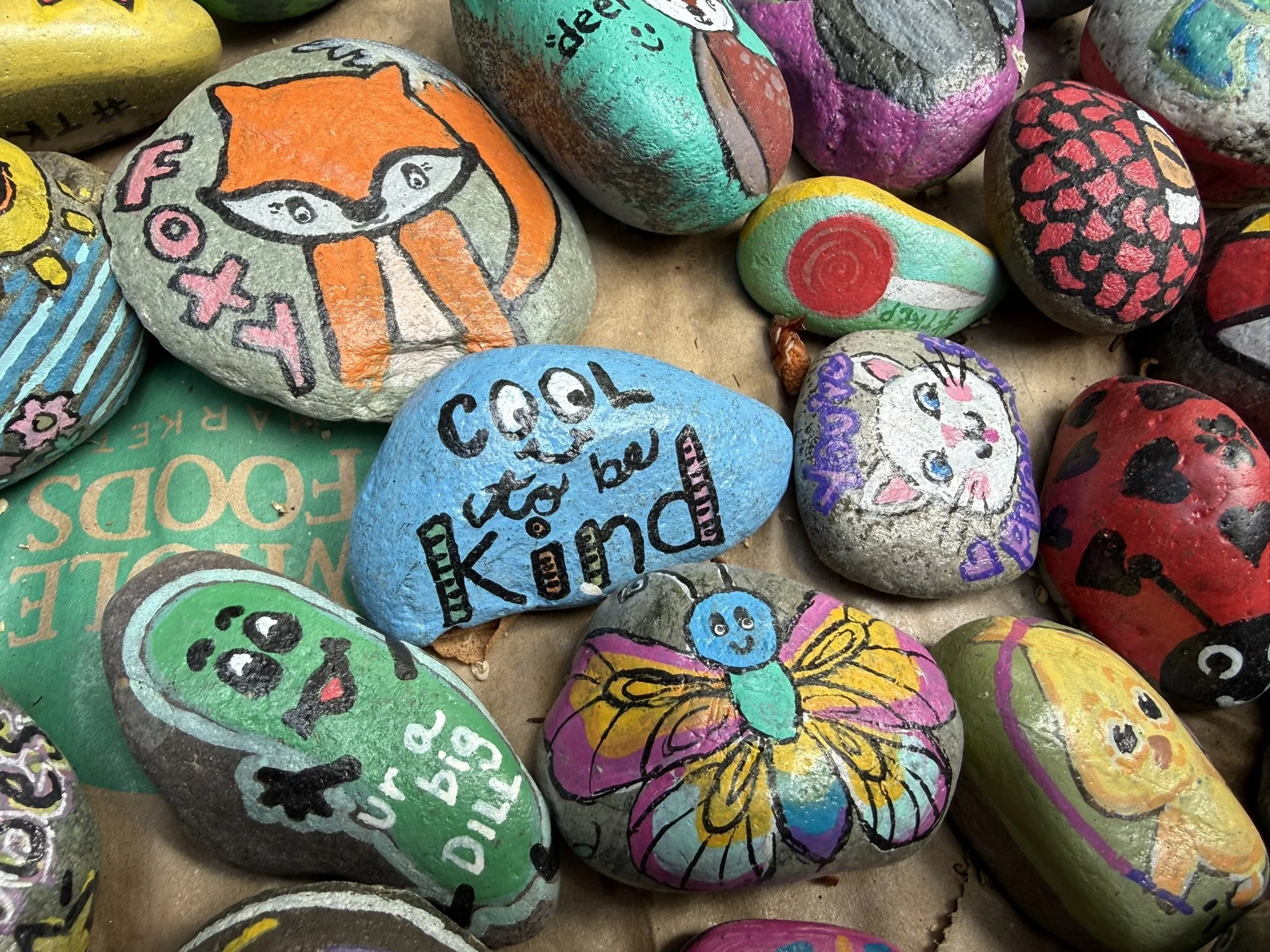 Rock painting, kindness rock, it's "cool to be kind"