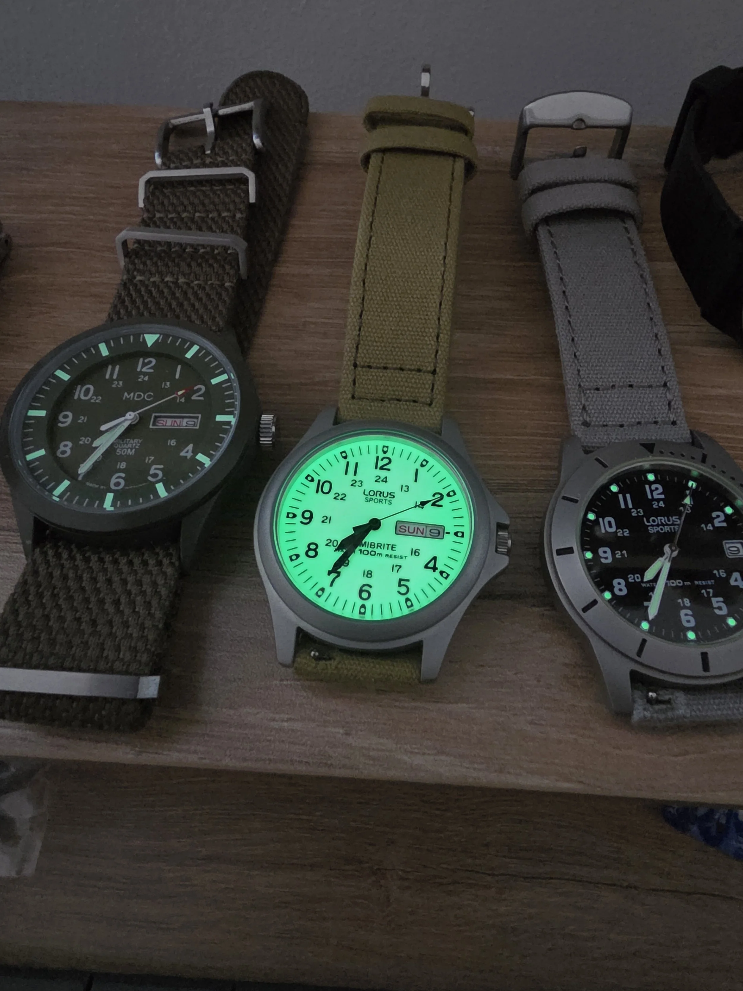 Lorus Lumibrite displaying how good its Lume Dial really is.