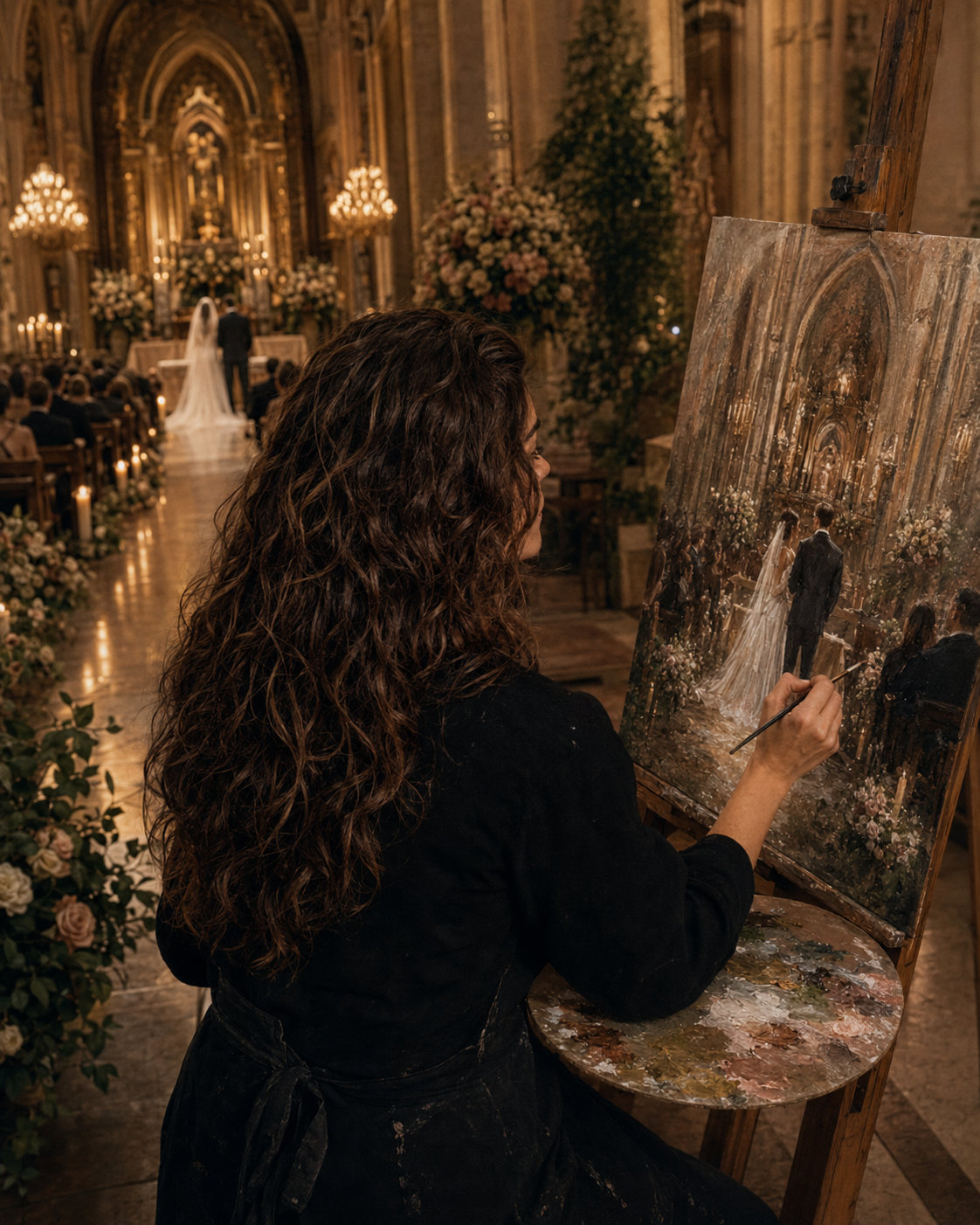 Soft Tonal Wedding Painting