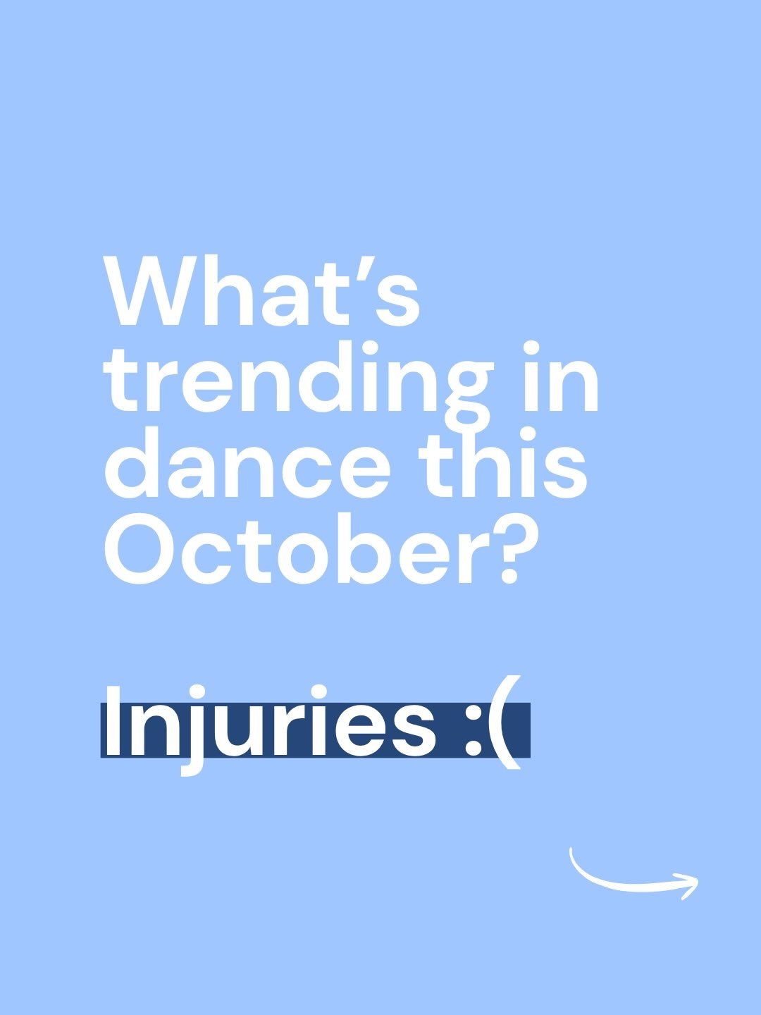 The first month back at dance is always full of excitement from both the dancers and their teachers, which is a beautiful thing. What we consistently start to see a month later, however, is an increase in injury rates. 

Now is the time when the fati