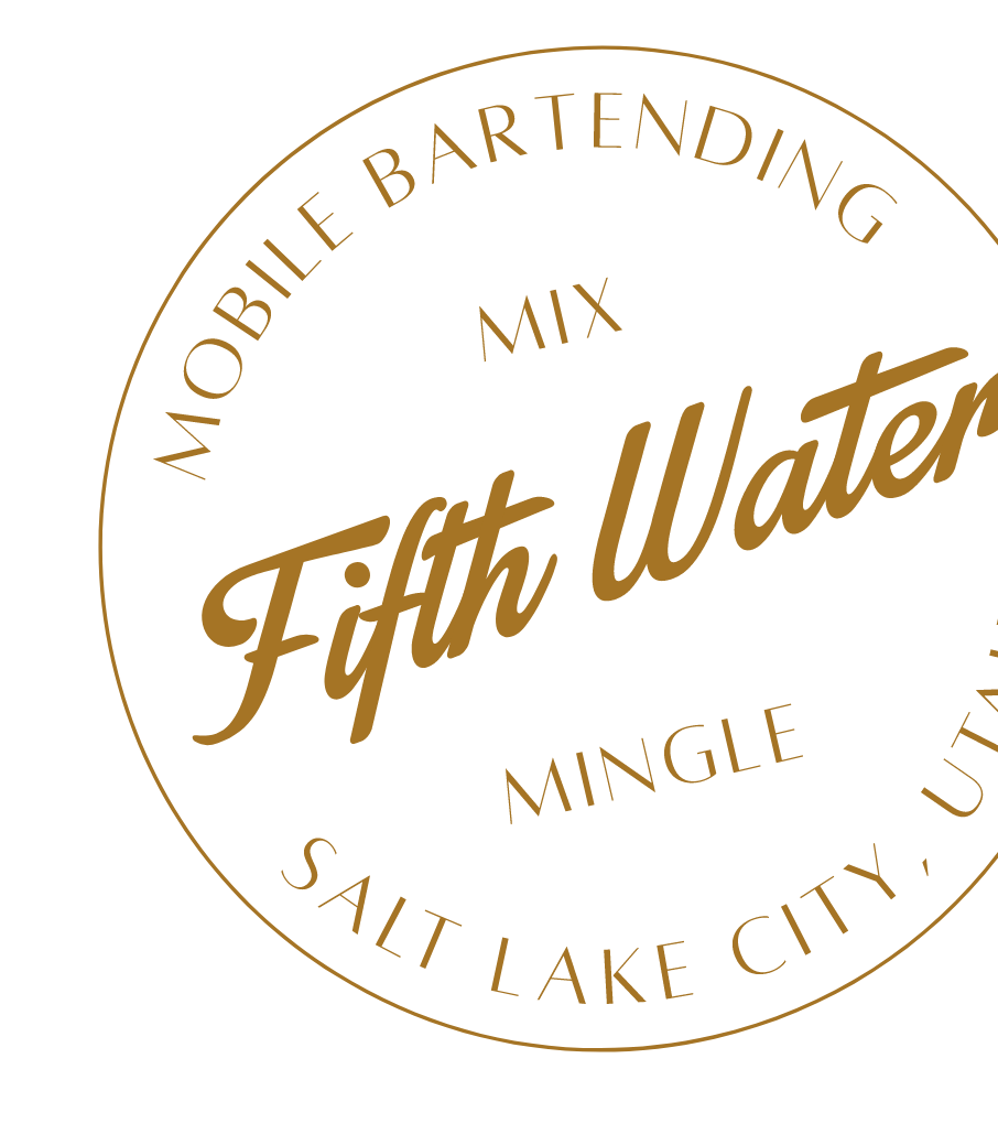 A circular logo with the text "Fight Water" in large script in the center. Surrounding it are the words "Mobile Bartending Mix" at the top and "Salt Lake City, Utah" at the bottom, with "Mingle" in the middle.