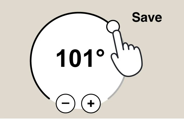 Adjust the temperature and tap Save