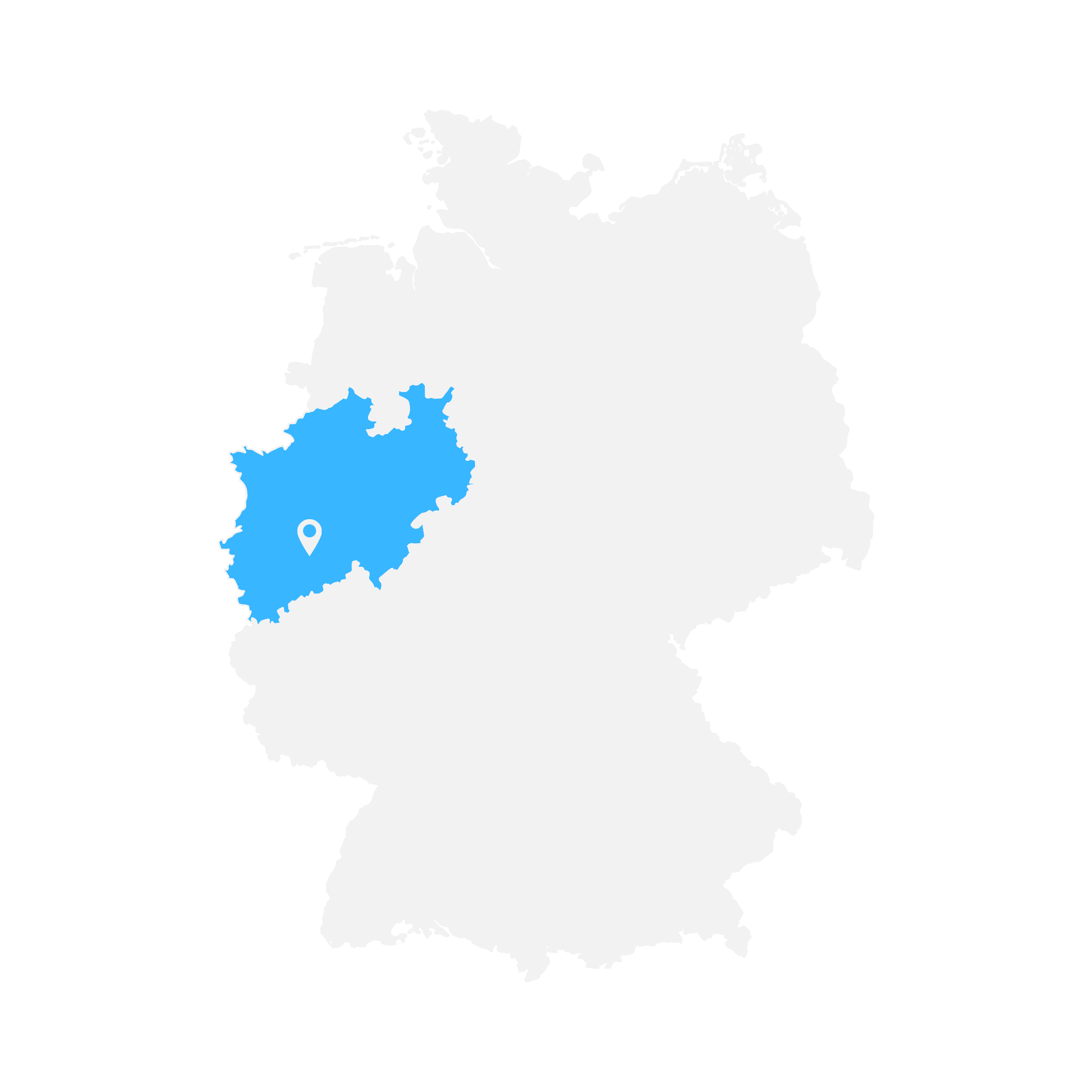 Map of Germany with the state of Bavaria highlighted in blue.