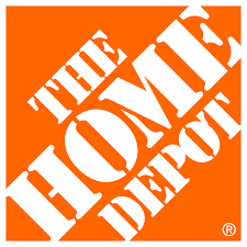The logo of The Home Depot, featuring an orange square with white uppercase text.