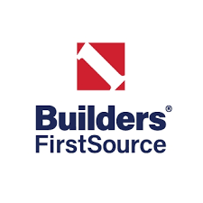 Builder's FirstSource logo, featuring a red geometric symbol above the company name in dark blue text.