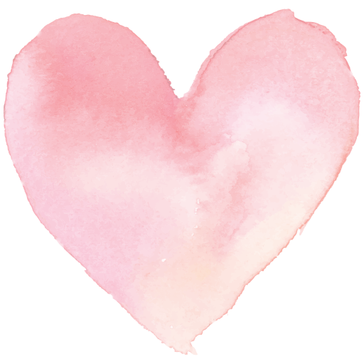 Watercolor painting of a pink heart.