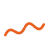A simple orange squiggly line on a white background.