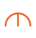 Part of an orange clock face with black hands