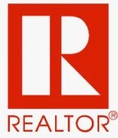 Realtor logo with a large white letter 'R' on a red background, and the word 'REALTOR' beneath it.