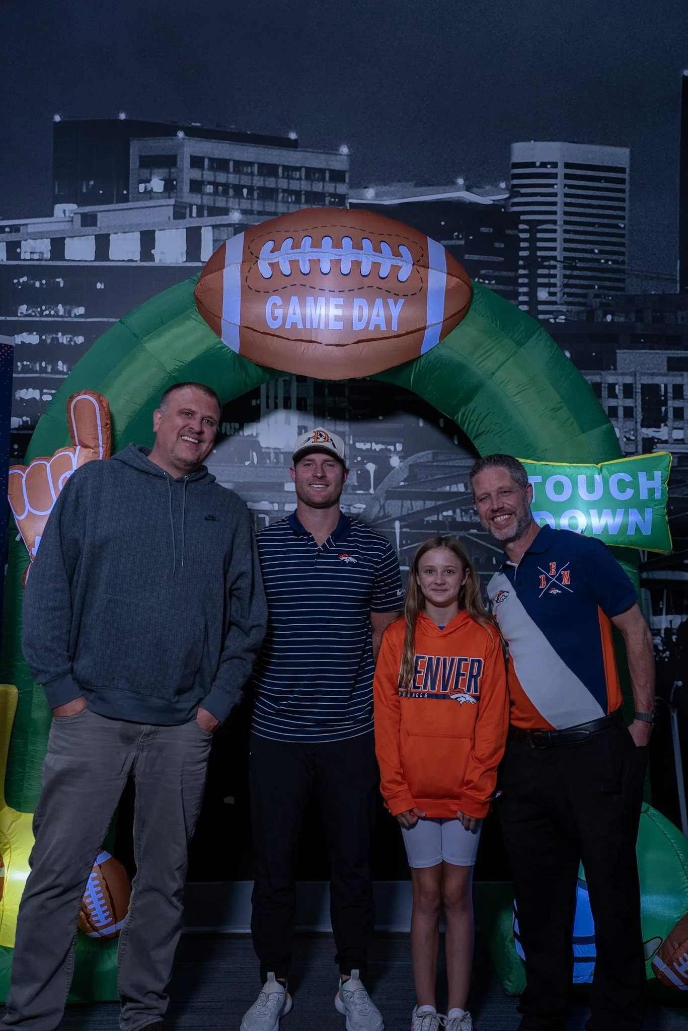 Will Lutz with fans at the Denver Football Playbook Season 1 Episode 1 meet and greet