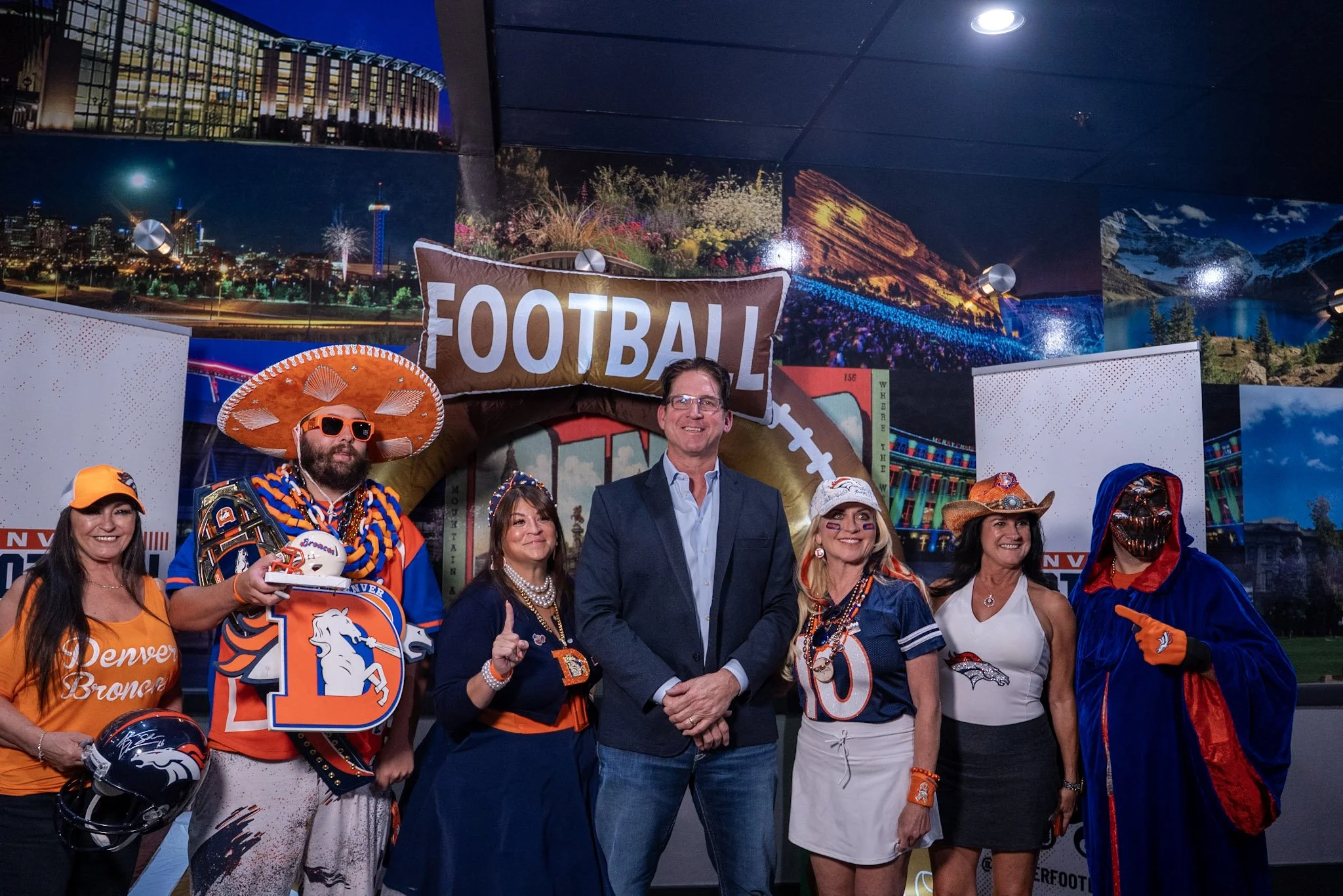 Denver Football Playbook guests meet Ed McCaffrey following the live taping.
