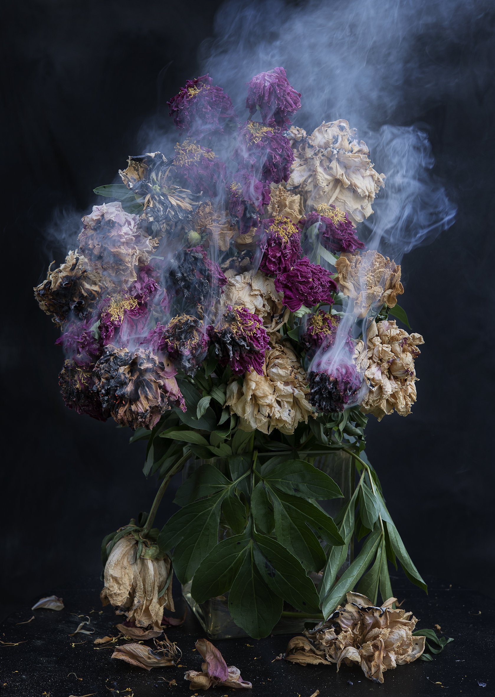Broken Flowers with Smoke, 2022 