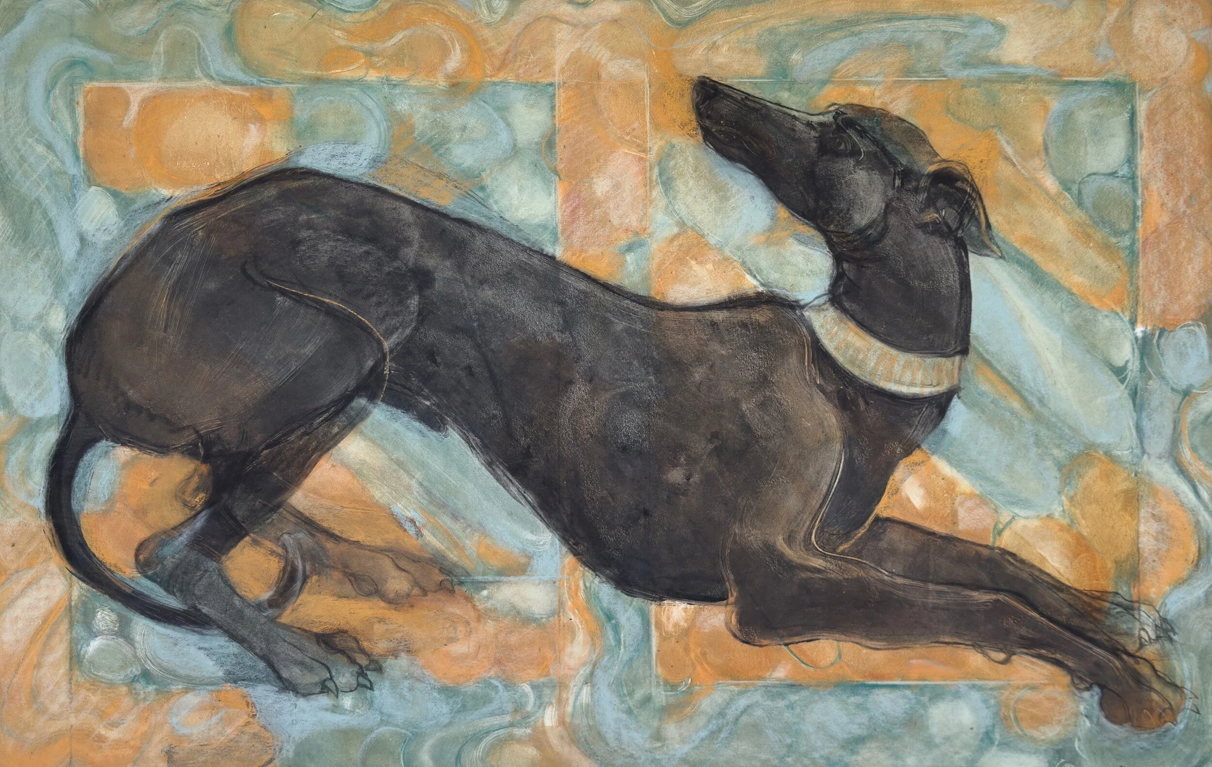 Marble Greyhound, mixed media