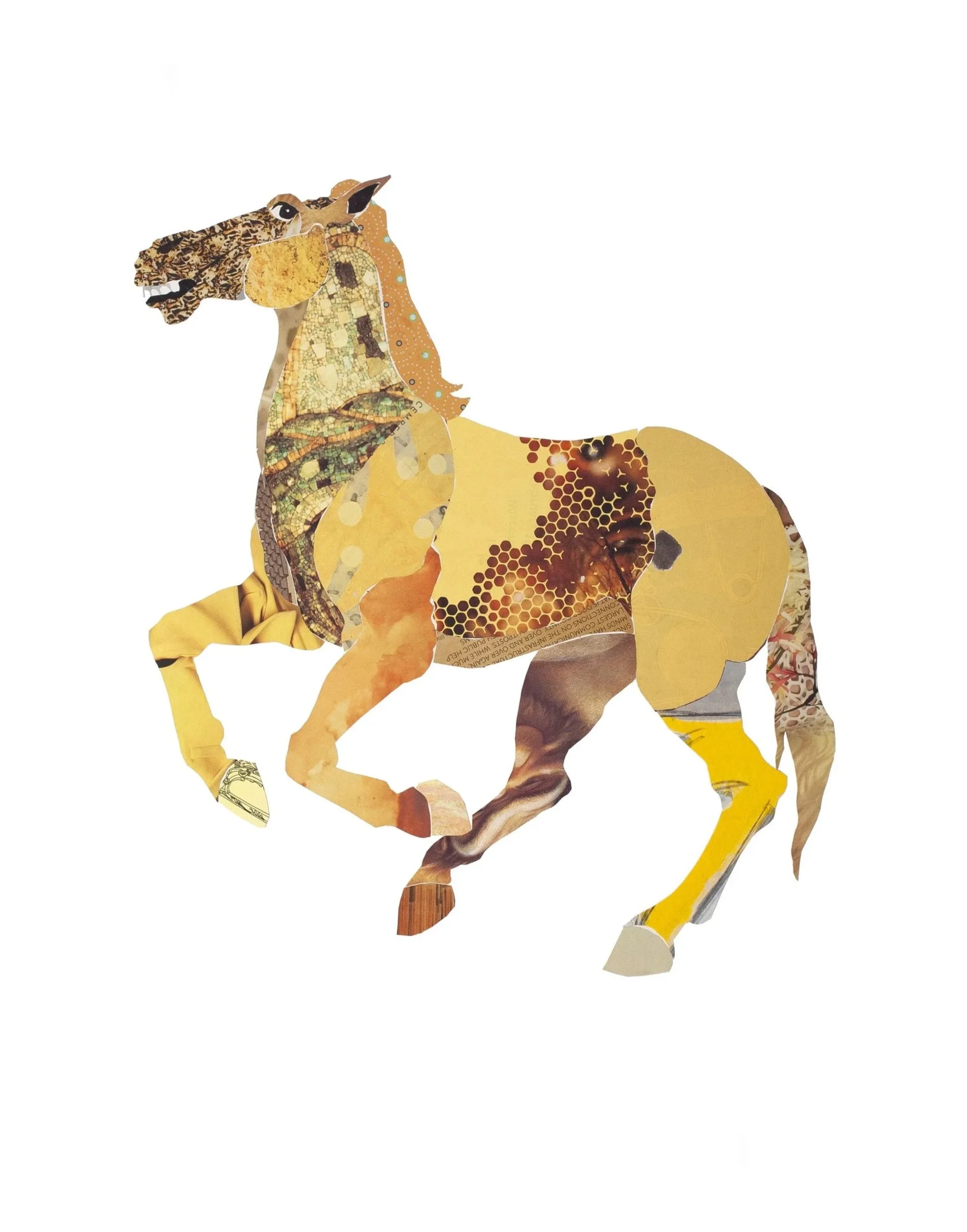 Yellow Horse, collage