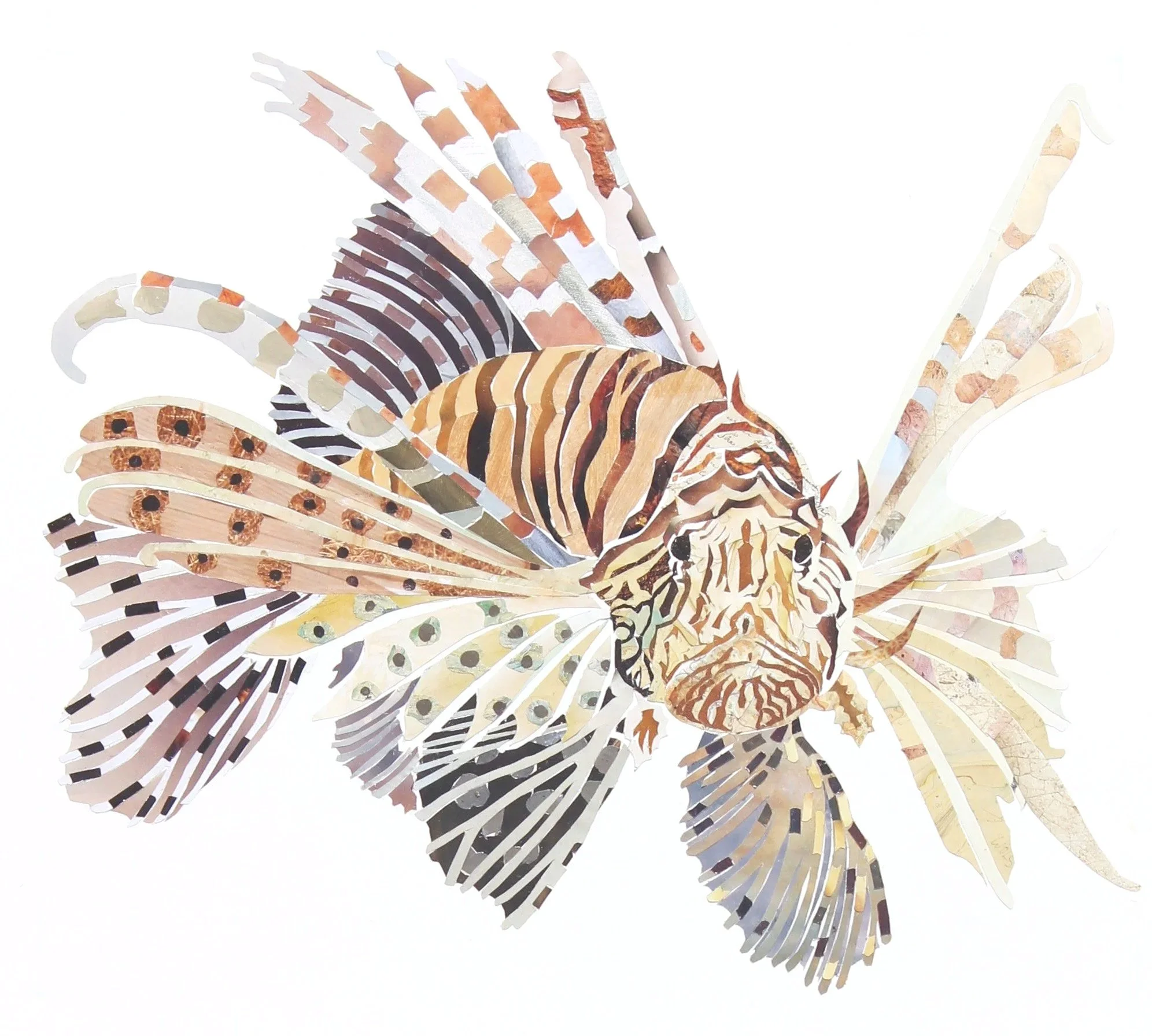 Lionfish, cut paper
