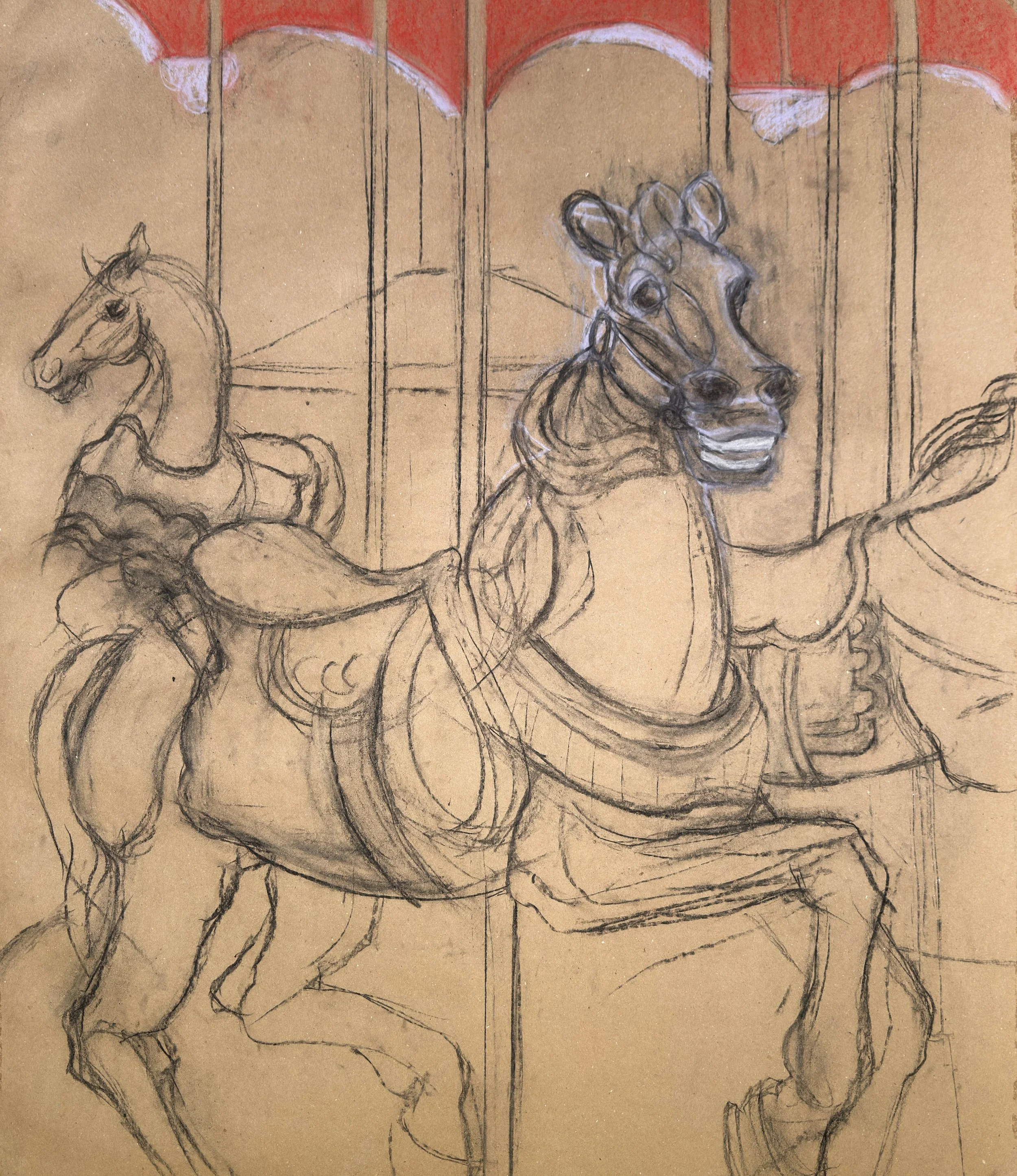Carousel Horse  |  pastel on paper  |  35.75 x 30.25"