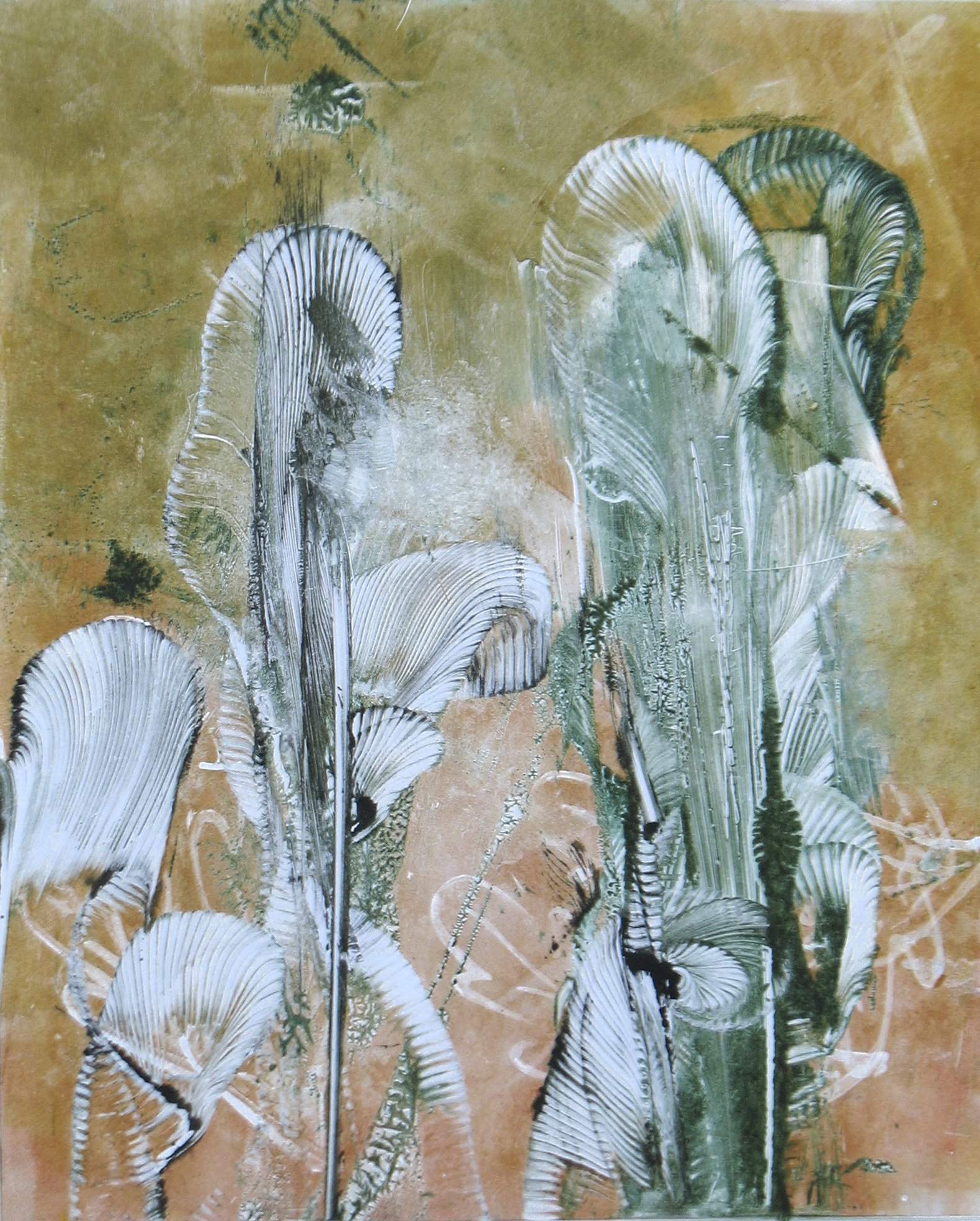 Autumn Strings, monoprint, 22 x 15 in