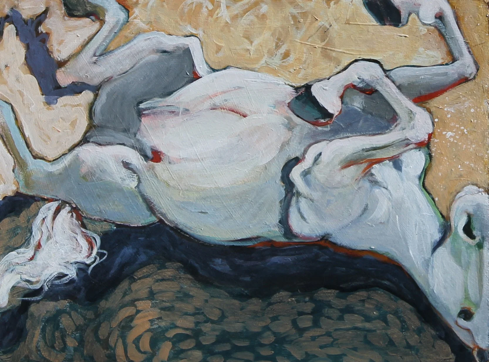 Rolling in Dust, acrylic on canvas
