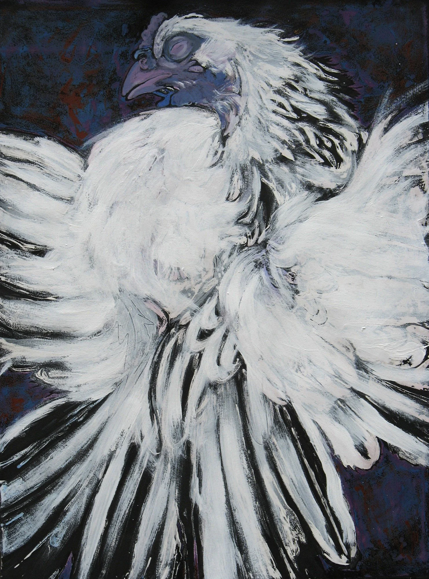 Dreaming Hen, oil on canvas, 30 x 22 in