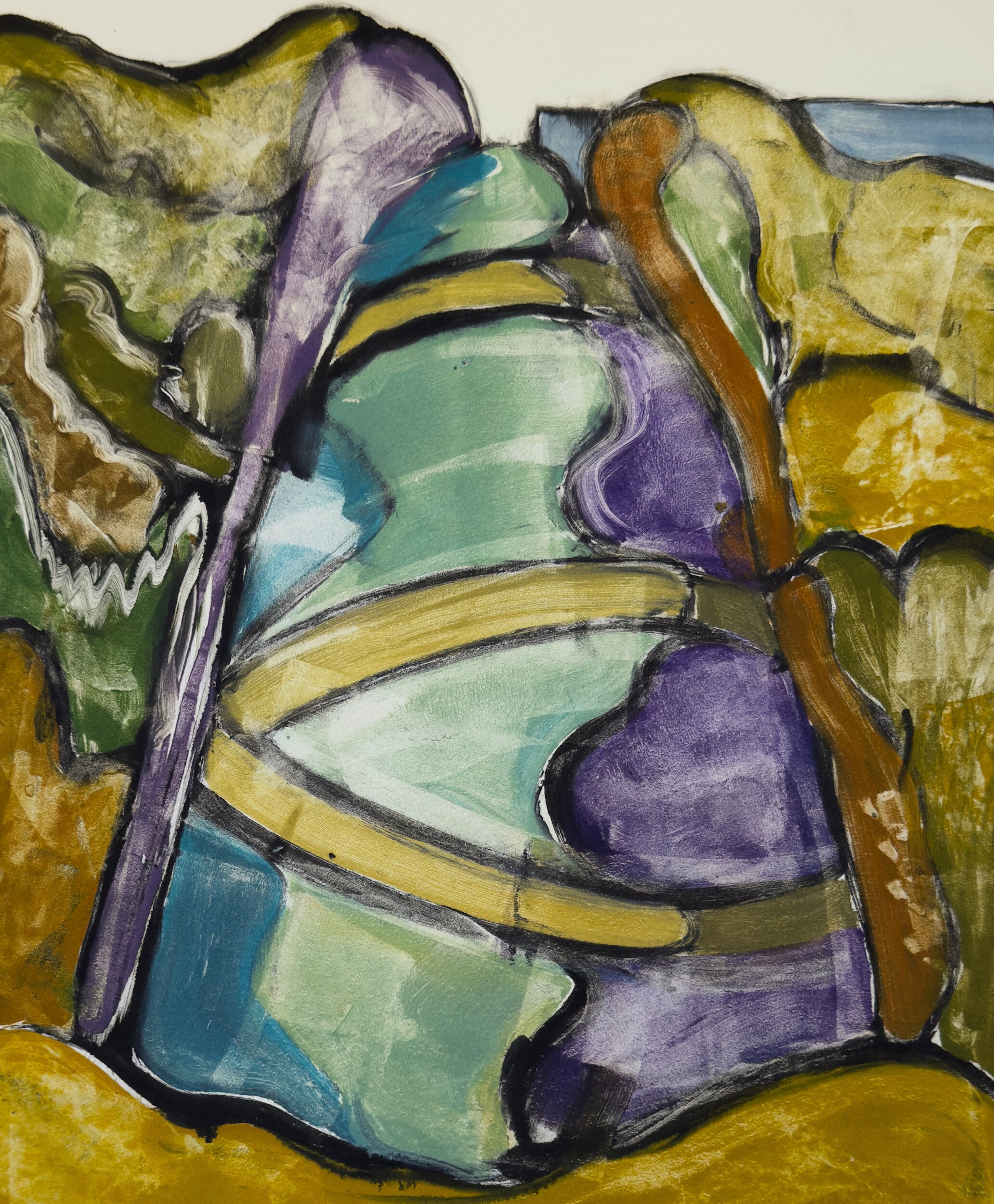 Missouri Landscape, ink and acrylic on paper