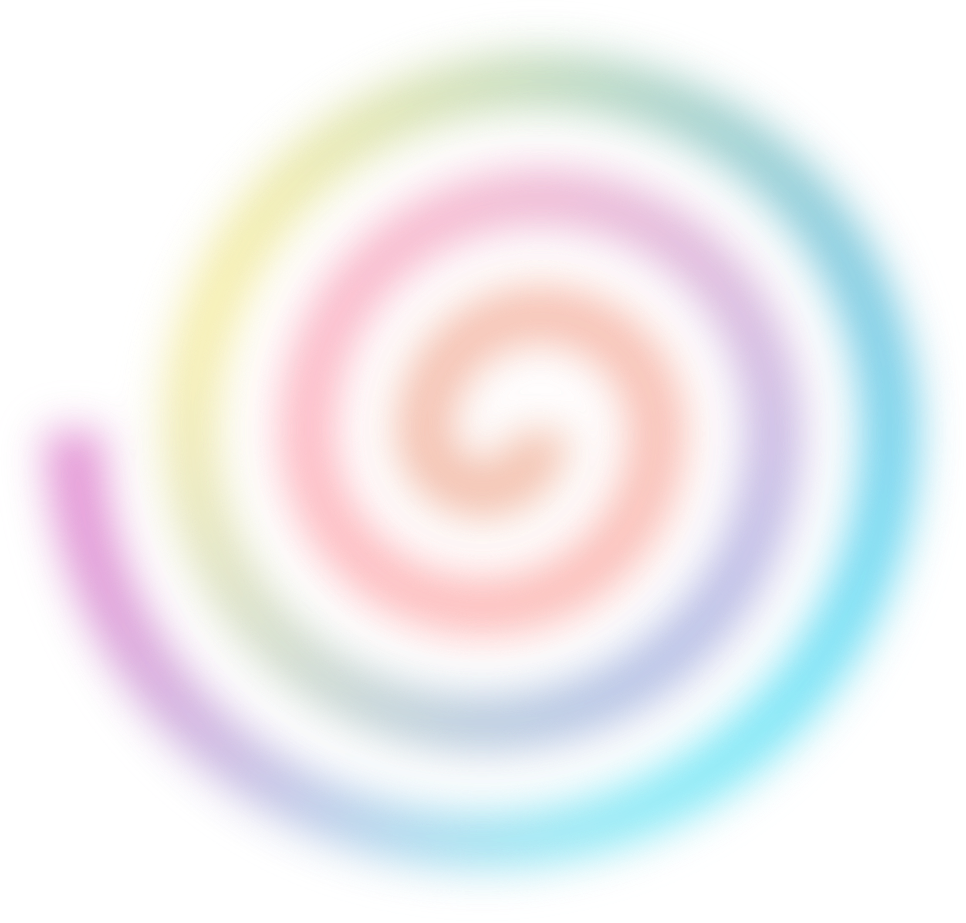 Espiral de colores pastel con tonos rosados, amarillos, azules y verdes