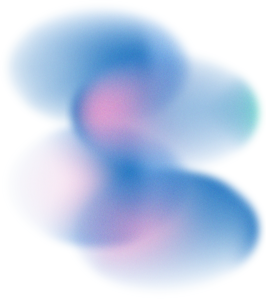 Formas abstractas en tonos azules y rosados con efectos de brillo y degradado.