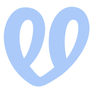 Light blue heart-shaped design on a black background.