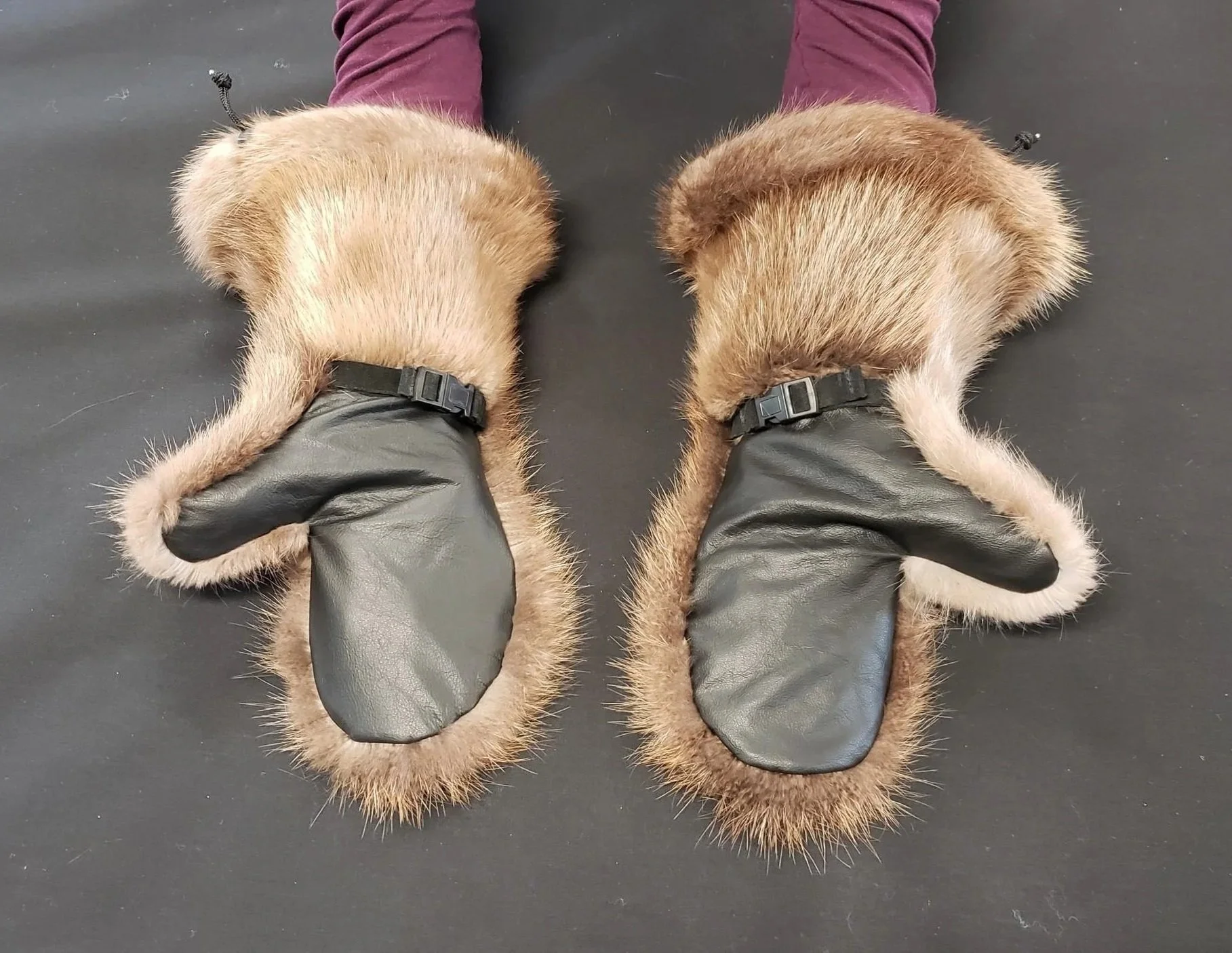 A pair of custom-made mittens. 