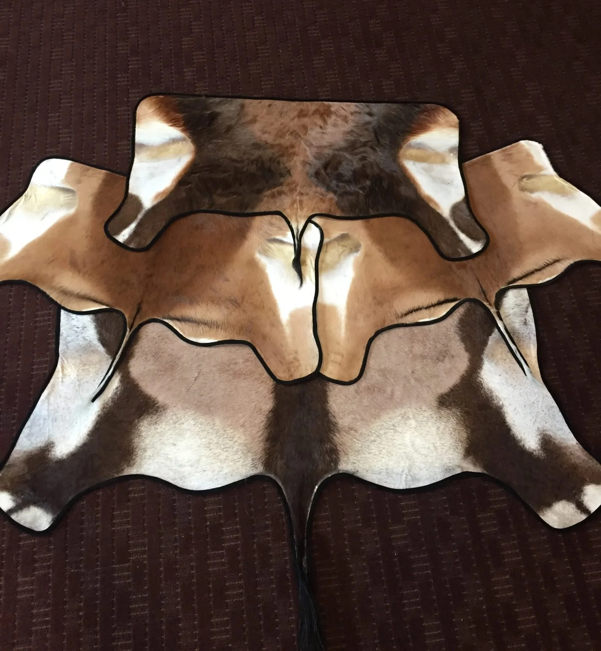 Back hide flat rugs. 