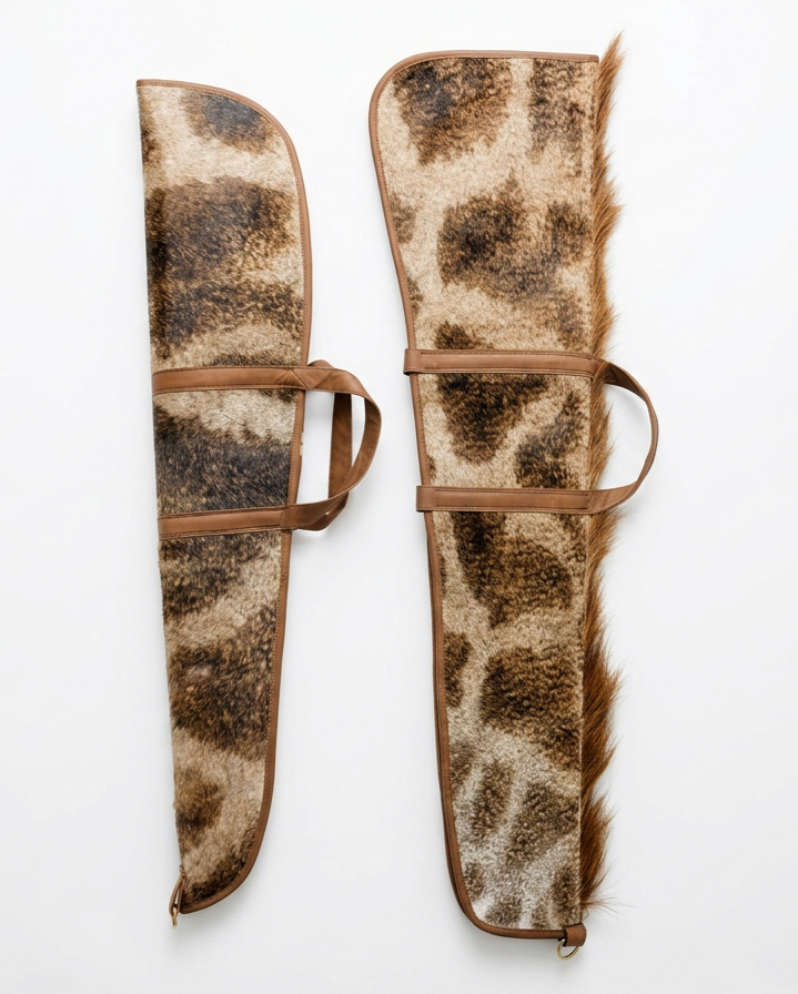 Two custom-made giraffe rifle cases.