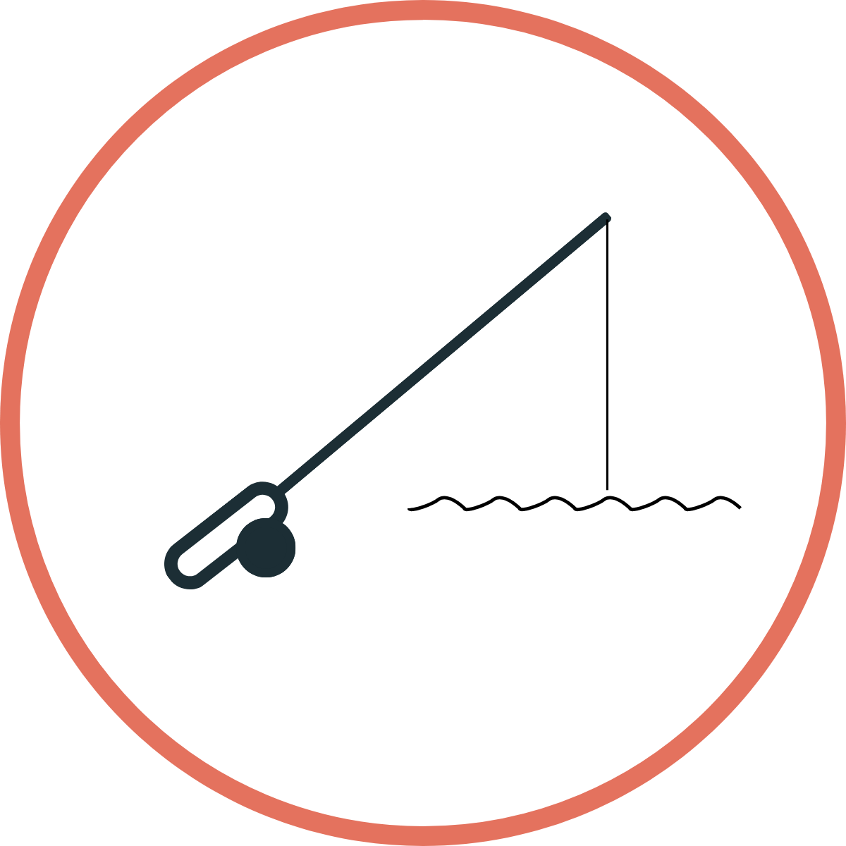 A speedometer gauge with a black background, a red outer ring, and a needle pointing to the middle of the gauge.