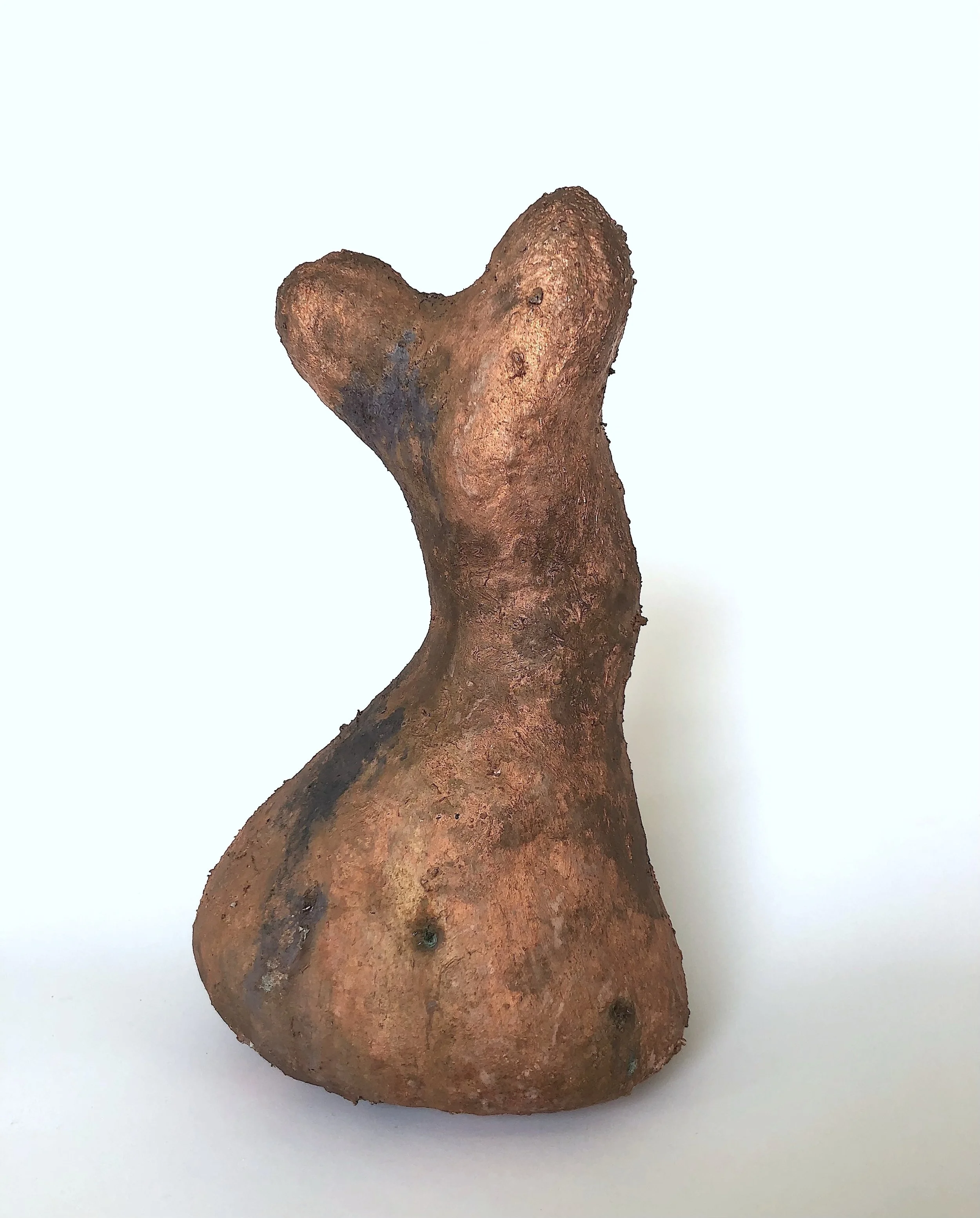 two ears, wire, papier-mâché, plaster, wax, copper, 36x60x24 cm, 2024          