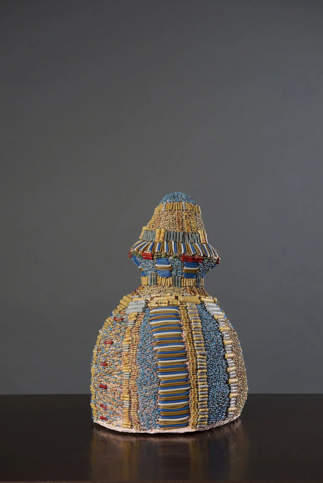 helmet of resistance II, wire, papier-mâché, paint, resistors, 32x27x27 cm, 2025  