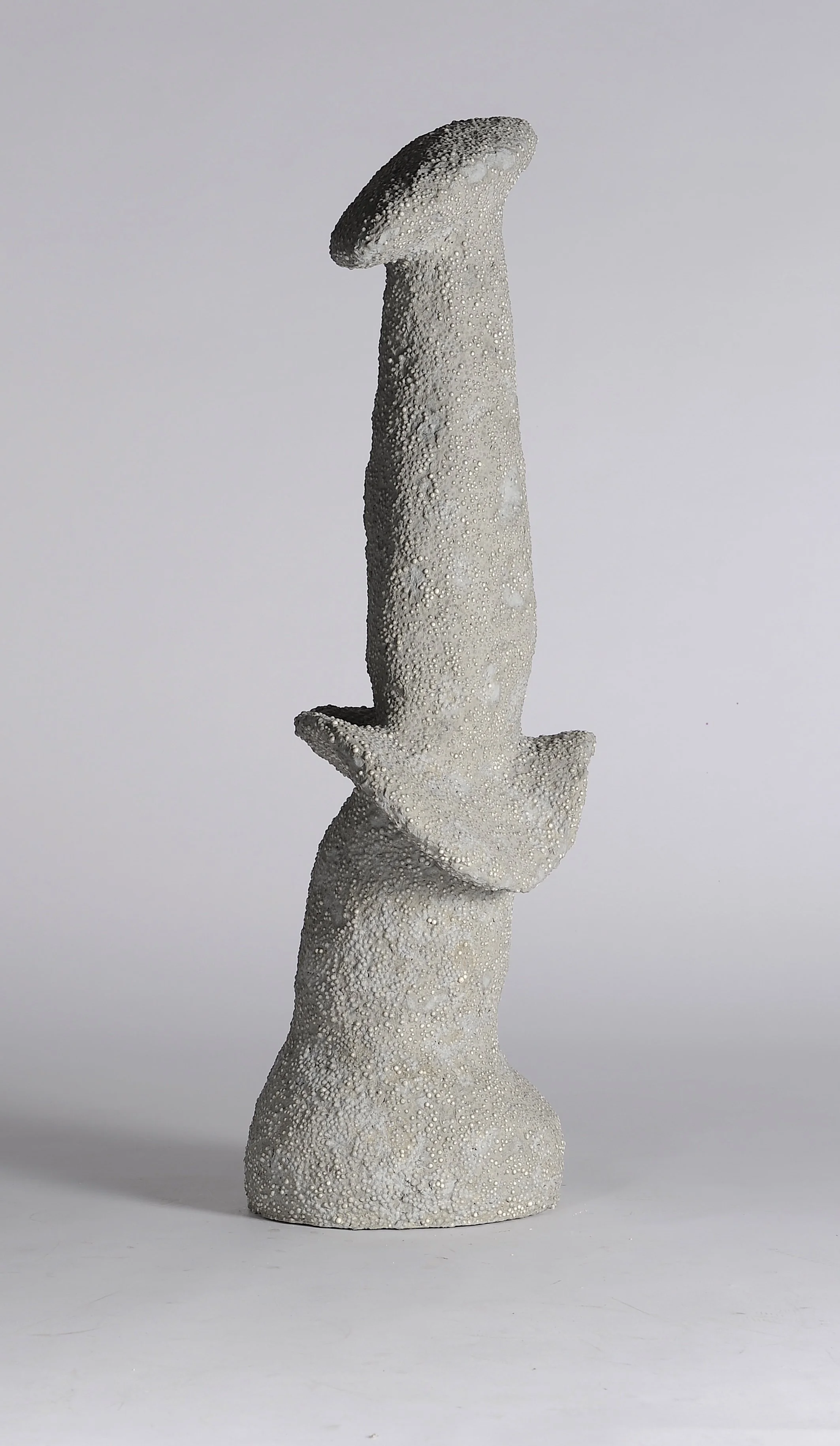 the tower, wire, papier-mâché, paint, styrofoam beads, 100×40x33 cm, 2017