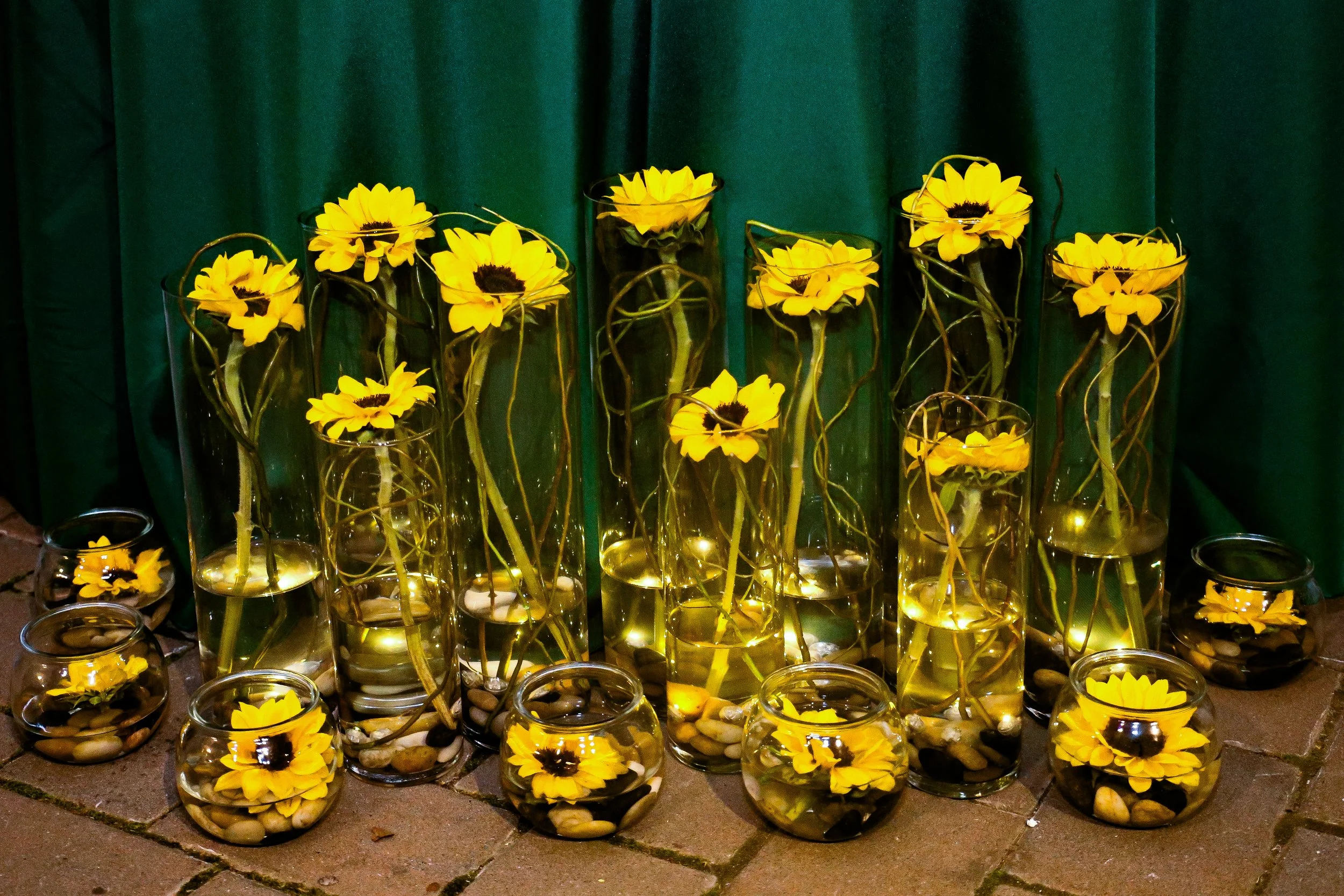 sunflowers in vases.JPG