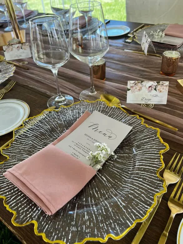 wedding table setting with charger plate and menu.JPG