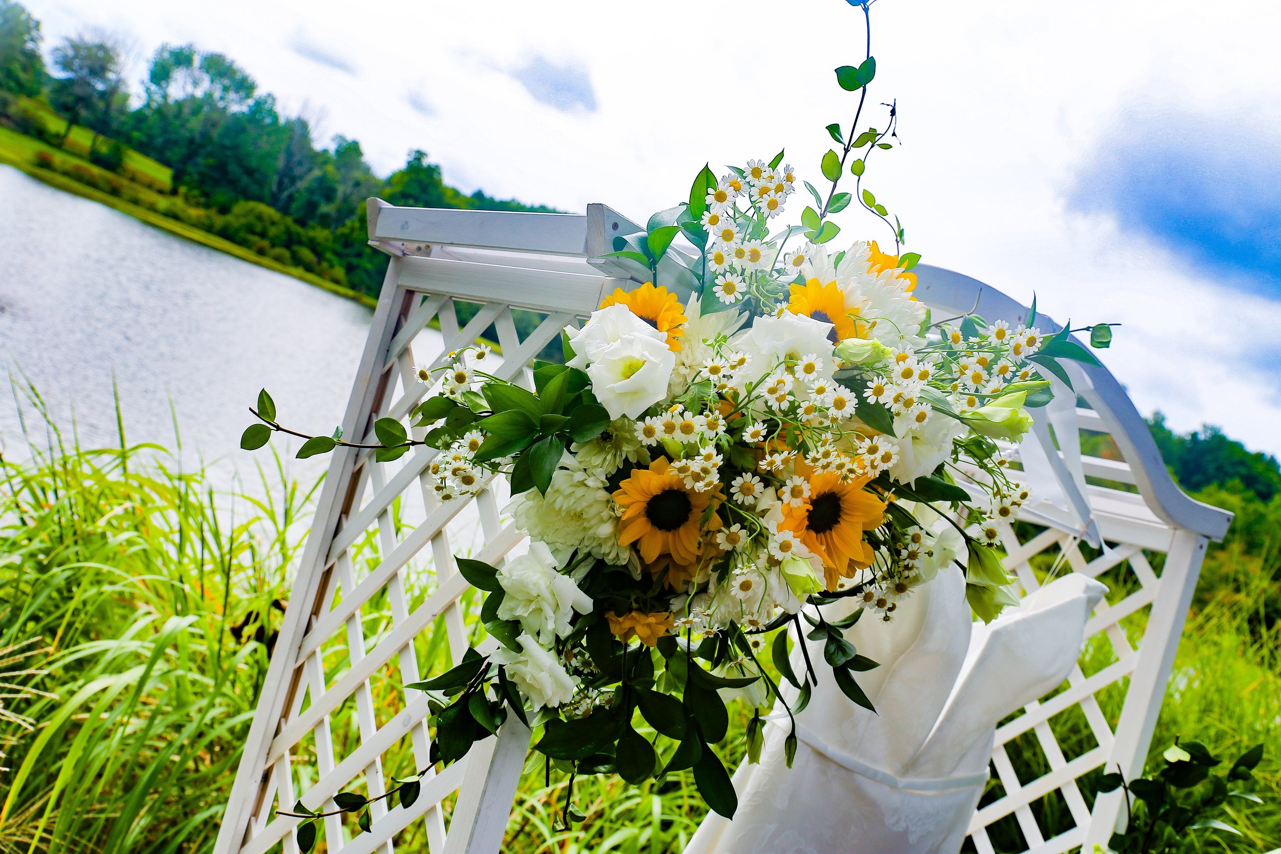 sunflowers and bridal gown.JPG