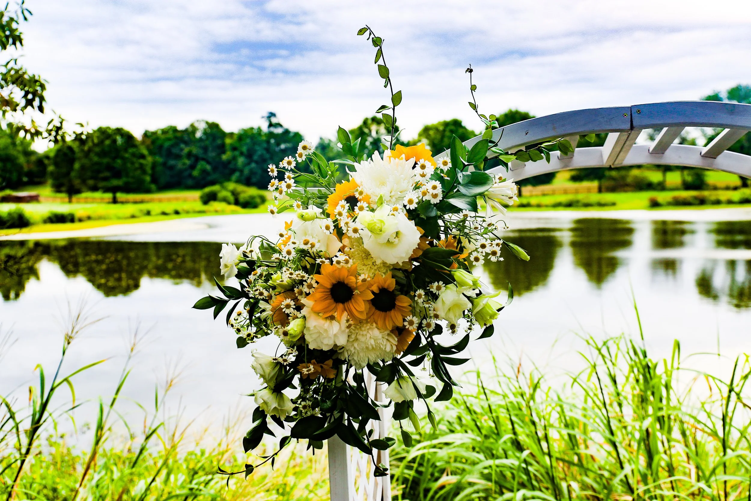 sunflower on wedding altar.JPG