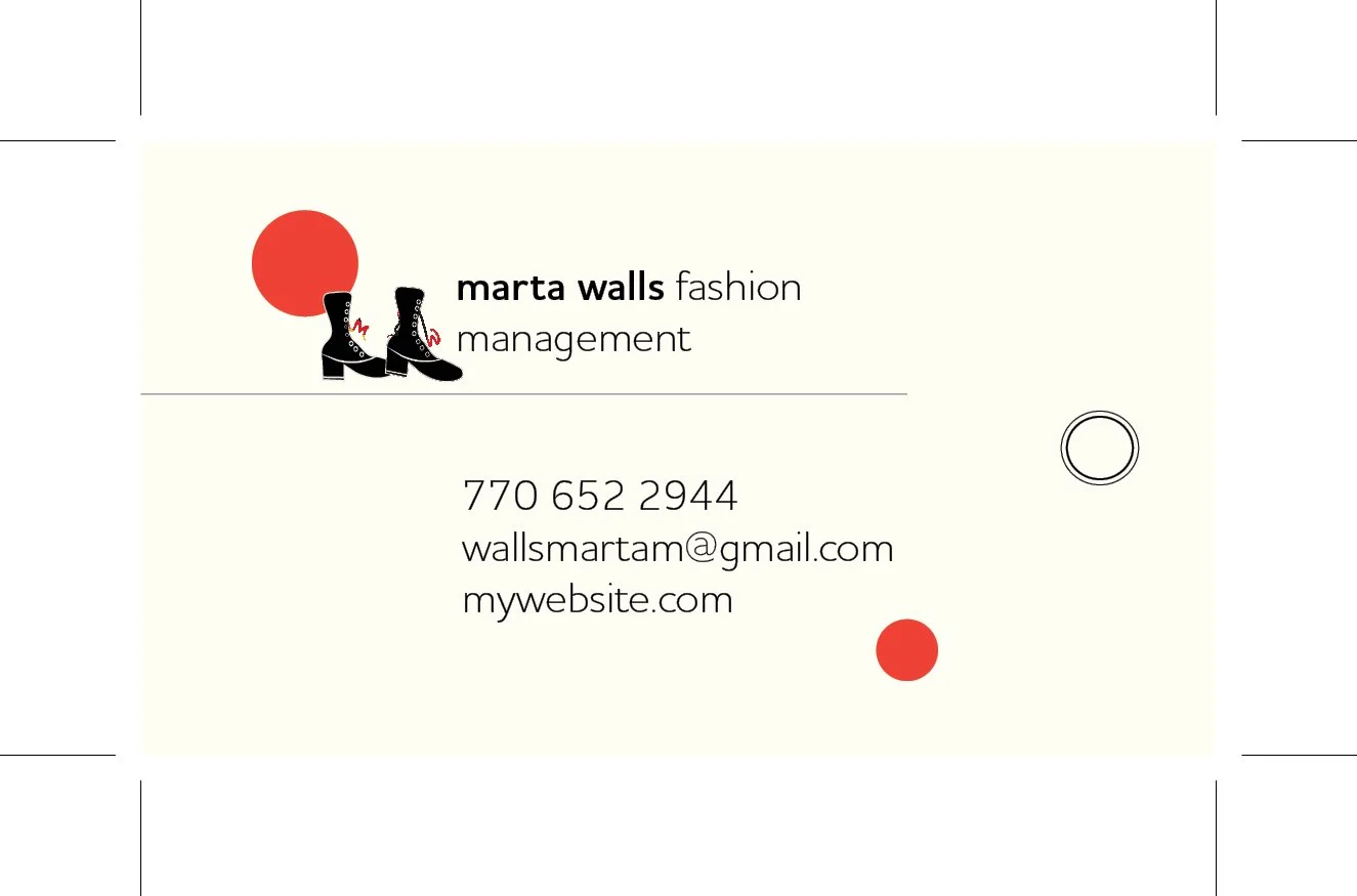 Business card in a shape of a clothing fashion label