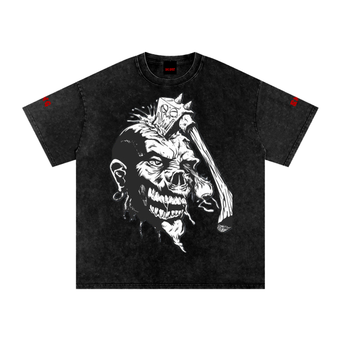 Snow Washed Oversized MOB MEMBER SNG T-Shirt