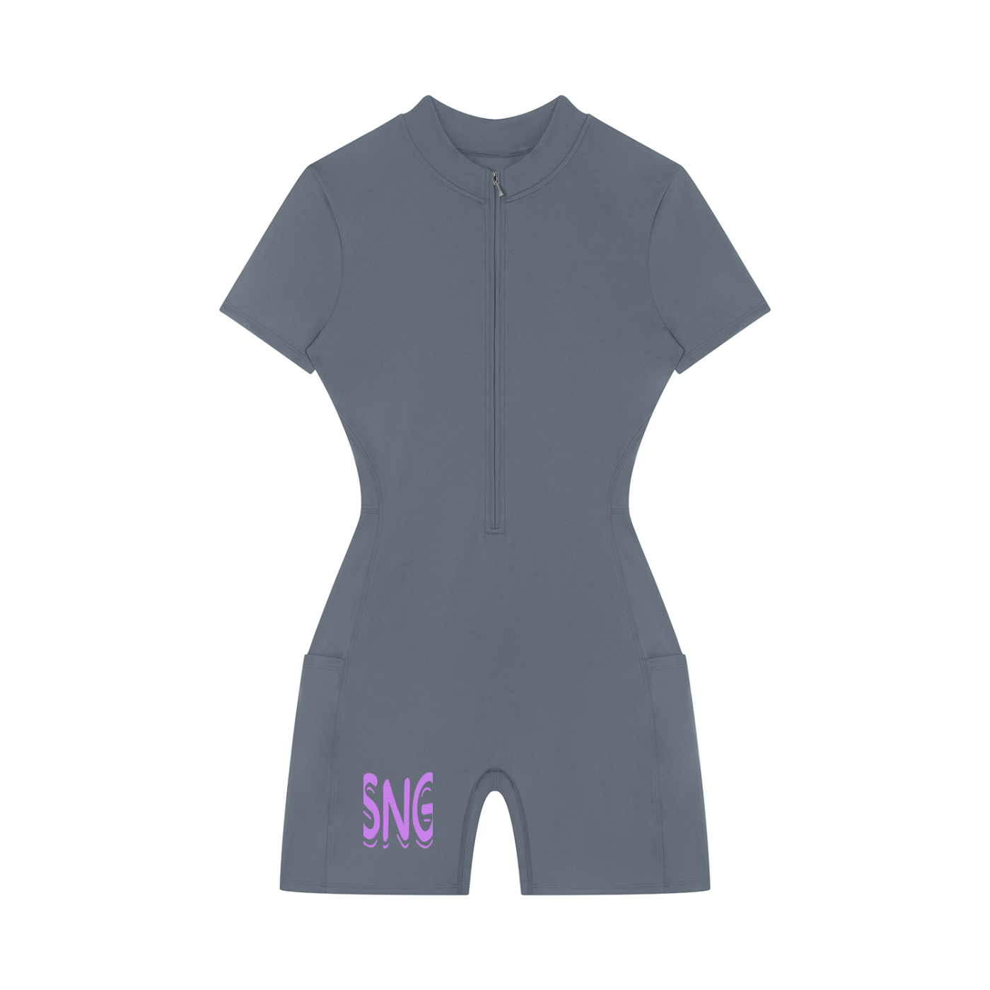 Women's Quarter-Zip Short Sleeve Sng Romper