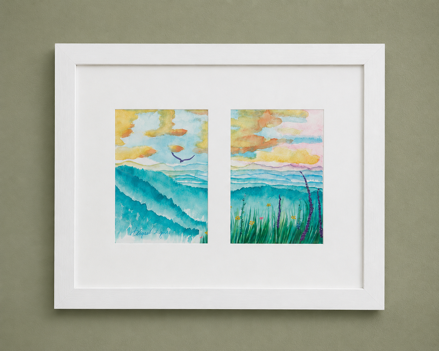 Among the Mountains (original, watercolor)